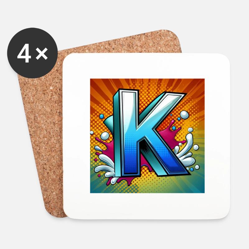 K - Untersetzer (4er-Set) - Weiß