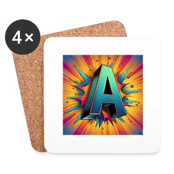 A - Untersetzer (4er-Set) - Weiß - Vorne