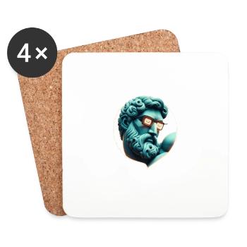 Stylish sculpture - Coasters (set of 4) - white - Front