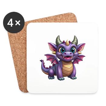 monsterdrache - Untersetzer (4er-Set) - Weiß - Vorne