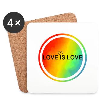 Love is Love - Untersetzer (4er-Set) - Weiß - Vorne