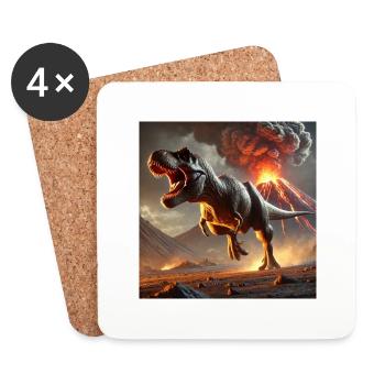 DinoFashion - Untersetzer (4er-Set) - Weiß - Vorne