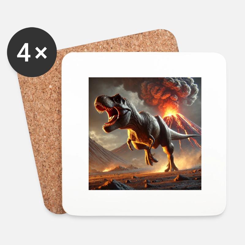 DinoFashion - Untersetzer (4er-Set) - Weiß