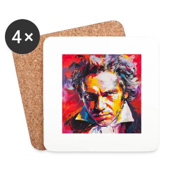 Beethoven n°1 - Dessous de verre (lot de 4) - blanc - Devant