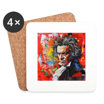 Beethoven n°4 - Dessous de verre (lot de 4) - blanc - Devant