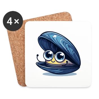 Baby Mussel - Coasters (set of 4) - white - Front