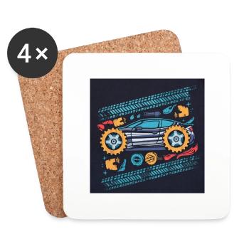 Car Signals - Untersetzer (4er-Set) - Weiß - Vorne