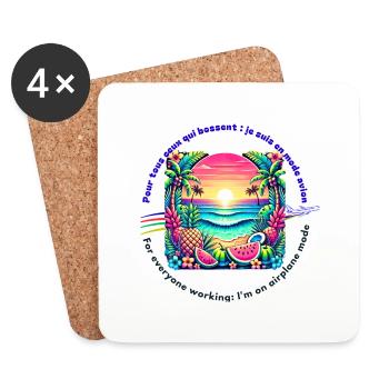 Holidays without wifi - Coasters (set of 4) - white - Front