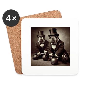 Gentlemen Bulldogs - Untersetzer (4er-Set) - Weiß - Vorne