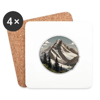 Schweizer Berge - Untersetzer (4er-Set) - Weiß - Vorne