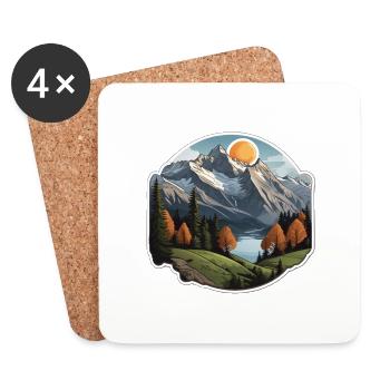 Schweizer Berge - Untersetzer (4er-Set) - Weiß - Vorne