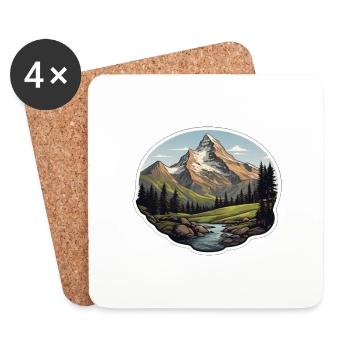 Schweizer Berge - Untersetzer (4er-Set) - Weiß - Vorne