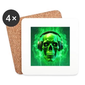 SkullWave Beats - Untersetzer (4er-Set) - Weiß - Vorne