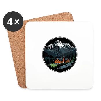 Montagnes suisses - Dessous de verre (lot de 4) - blanc - Devant