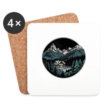 Swiss Mountains - Coasters (set of 4) - white - Front