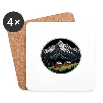 Swiss Mountains - Coasters (set of 4) - white - Front