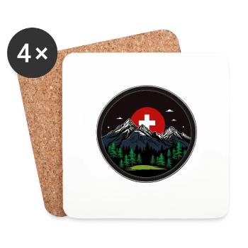 Swiss flag - Coasters (set of 4) - white - Front