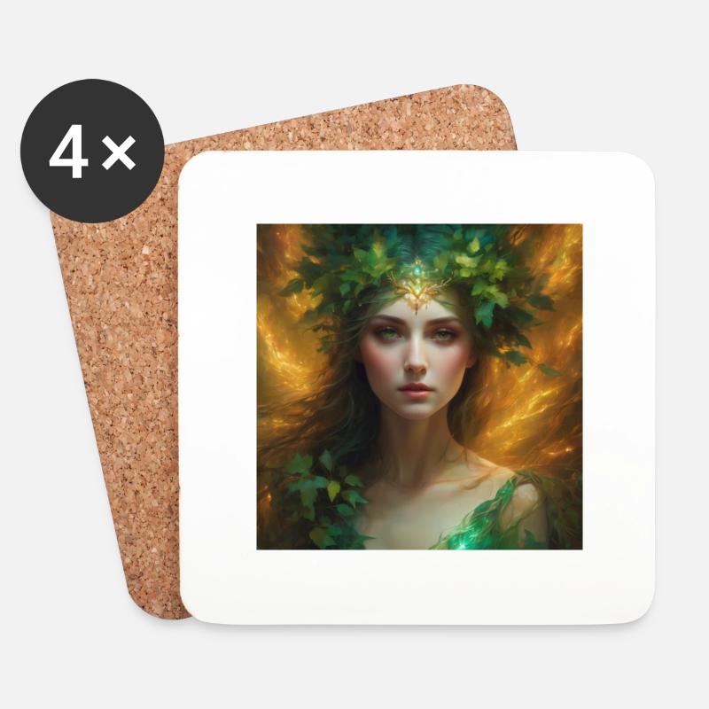 Fée - Dessous de verre (lot de 4) - blanc