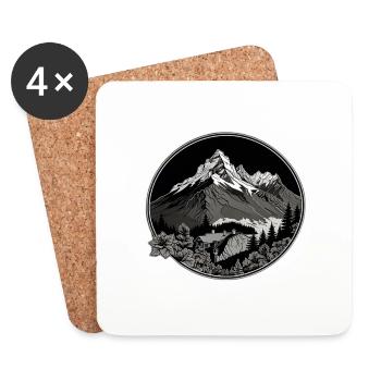 Schweizer Berge - Untersetzer (4er-Set) - Weiß - Vorne