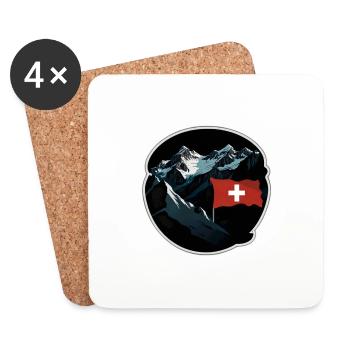Swiss flag - Coasters (set of 4) - white - Front