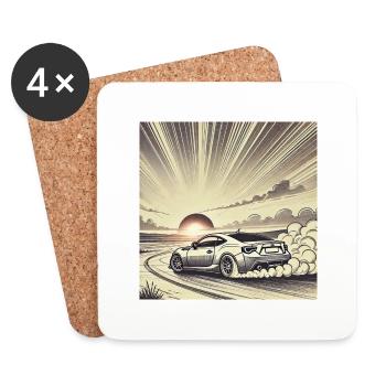 GT86 - Coasters (set of 4) - white - Front