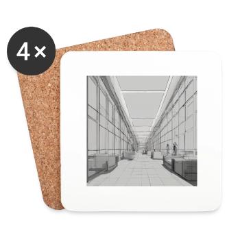 Une vision minimaliste des gens - Dessous de verre (lot de 4) - blanc - Devant