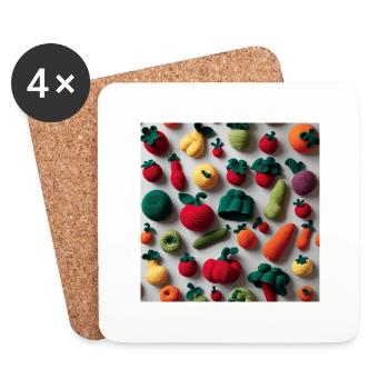 Vegetables - Coasters (set of 4) - white - Front