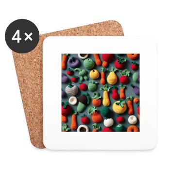 Vegetables - Coasters (set of 4) - white - Front