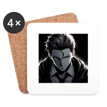 Böser Mafia Anführer (Anime Style) - Untersetzer (4er-Set) - Weiß - Vorne