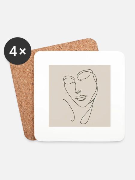 Elegant Contours - Coasters (set of 4) - white