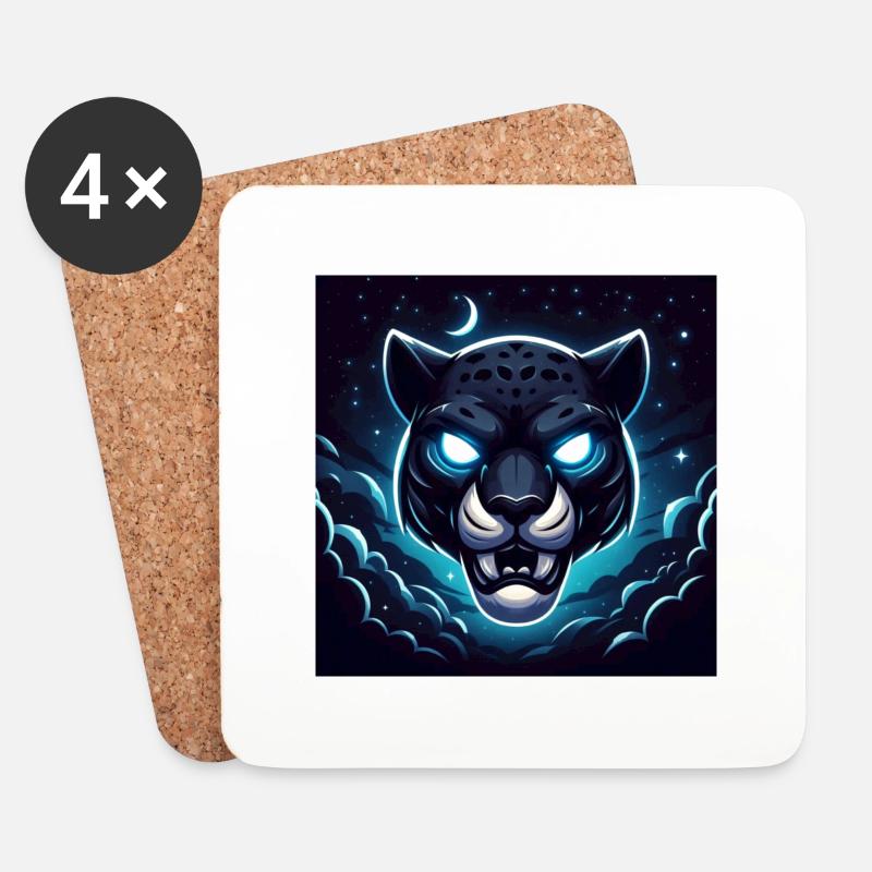 Leopard - Coasters (set of 4) - white