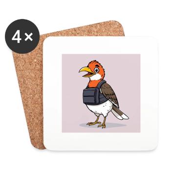 Baddass Birdie - Untersetzer (4er-Set) - Weiß - Vorne
