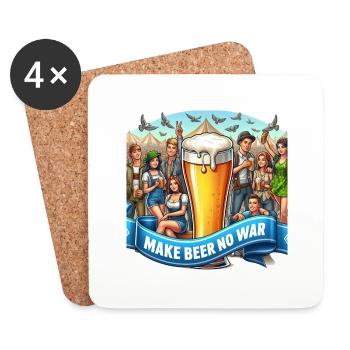 Make Beer no War 6 - Untersetzer (4er-Set) - Weiß - Vorne