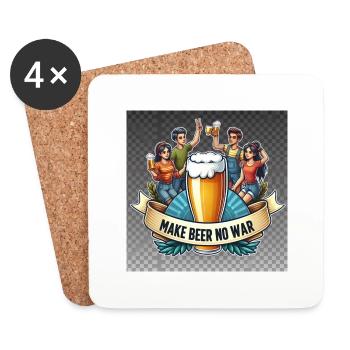 make Beer No War Logo - Untersetzer (4er-Set) - Weiß - Vorne