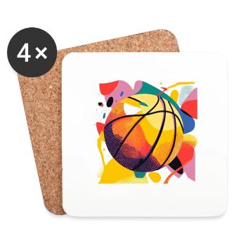Fun basketball tee shirt - Dessous de verre (lot de 4) - blanc - Devant