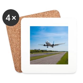 Avion - Dessous de verre (lot de 4) - blanc - Devant