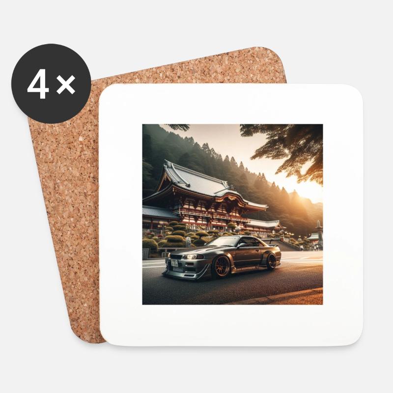 JDM Tempel - Untersetzer (4er-Set) - Weiß