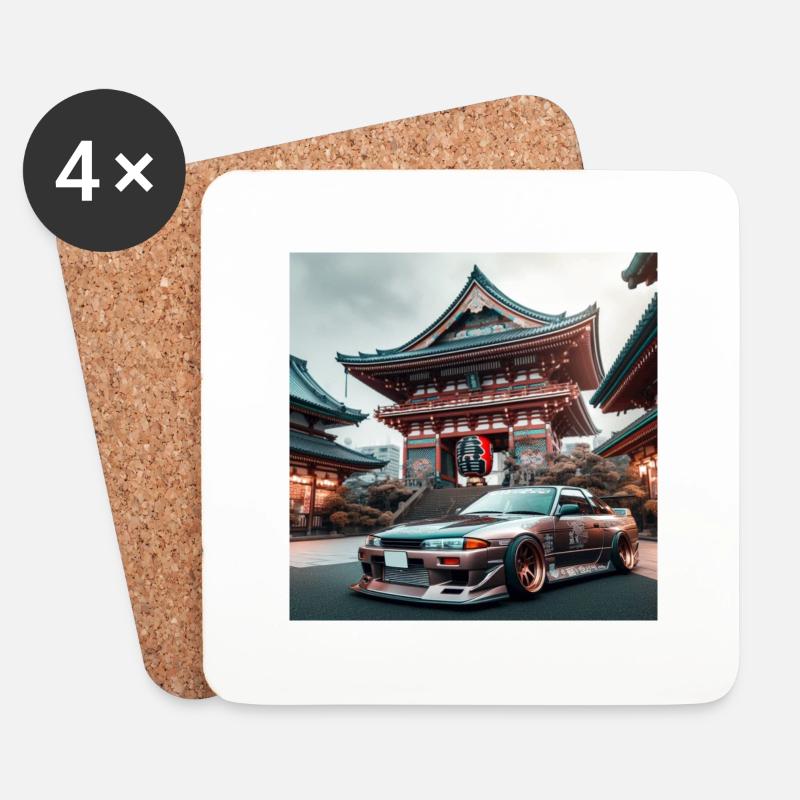 JDM Tempel - Untersetzer (4er-Set) - Weiß