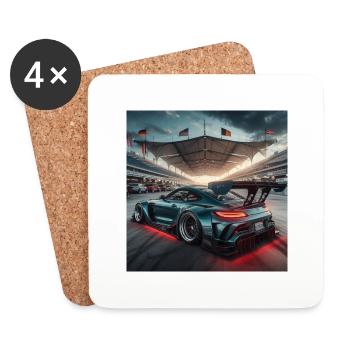 Auto - Untersetzer (4er-Set) - Weiß - Vorne