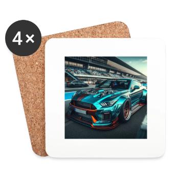 Auto - Untersetzer (4er-Set) - Weiß - Vorne