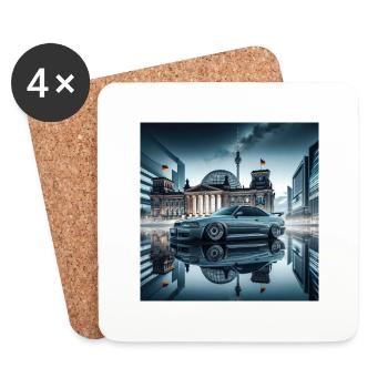 Auto - Untersetzer (4er-Set) - Weiß - Vorne