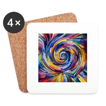 Abstrakte Kunst - Untersetzer (4er-Set) - Weiß - Vorne