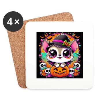 colorfull halloween - Coasters (set of 4) - white - Front