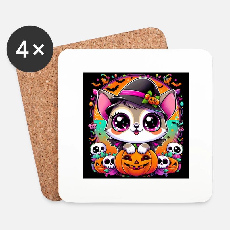 colorfull halloween - Untersetzer (4er-Set) - Weiß