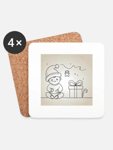 Santa's Baby Christmas - Coasters (set of 4) - white