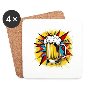 Designer Power Beer - Coasters (set of 4) - white - Front