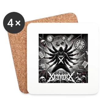 person struggling to juggle multiple tasks - Coasters (set of 4) - white - Front