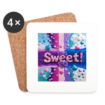 Süßes Mädchen zwischen den Farben - Untersetzer (4er-Set) - Weiß - Vorne