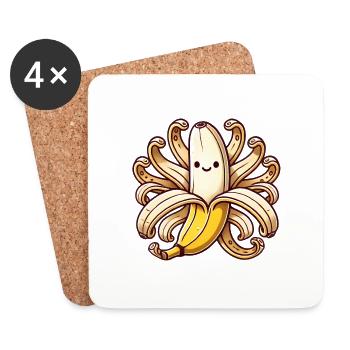 Illustration ludique d’OctoBanana - Dessous de verre (lot de 4) - blanc - Devant