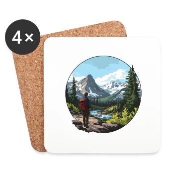 Pure nature: Your adventure in the mountains awaits! - Coasters (set of 4) - white - Front